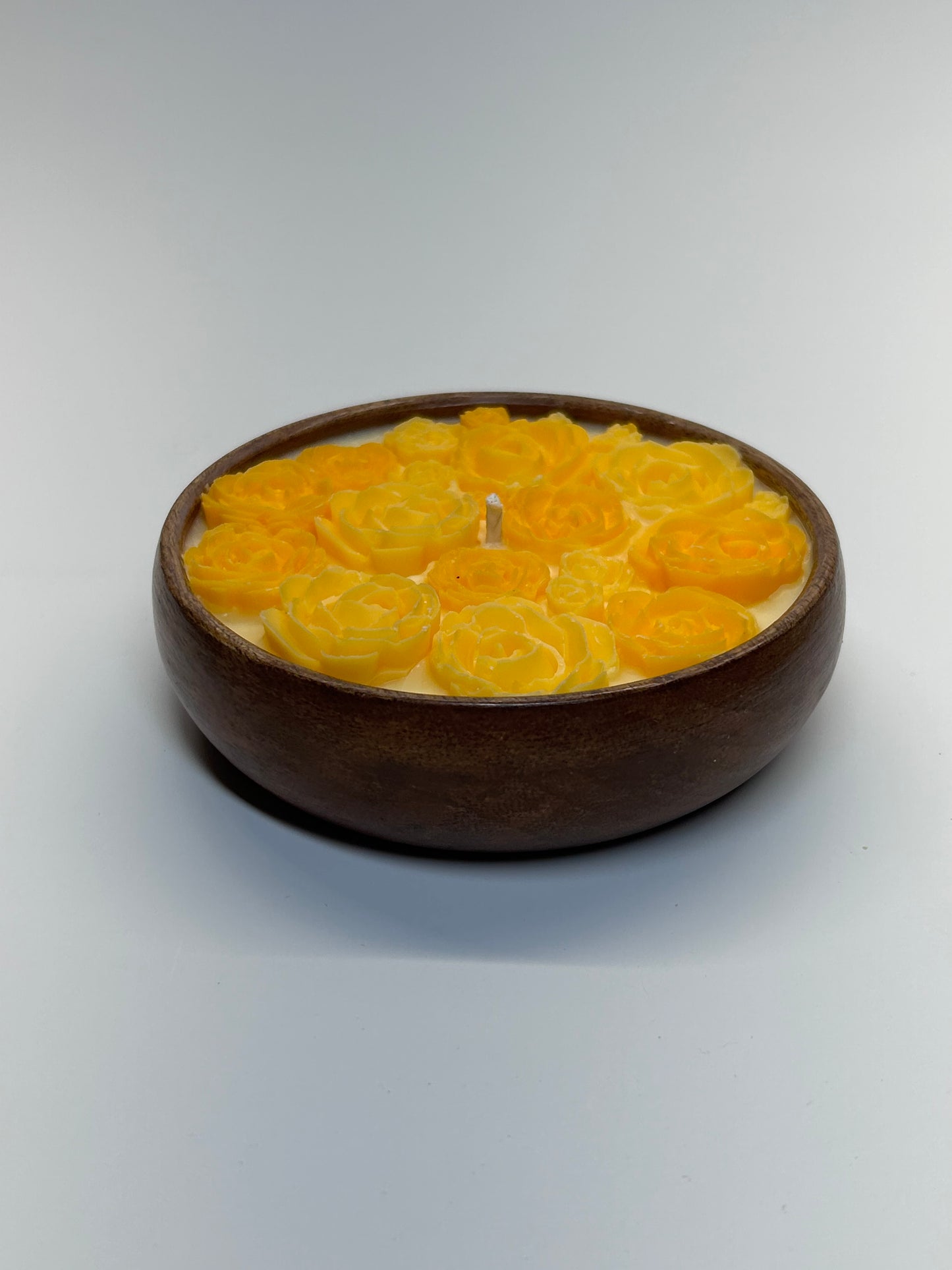 Medium orange rose bowl candle