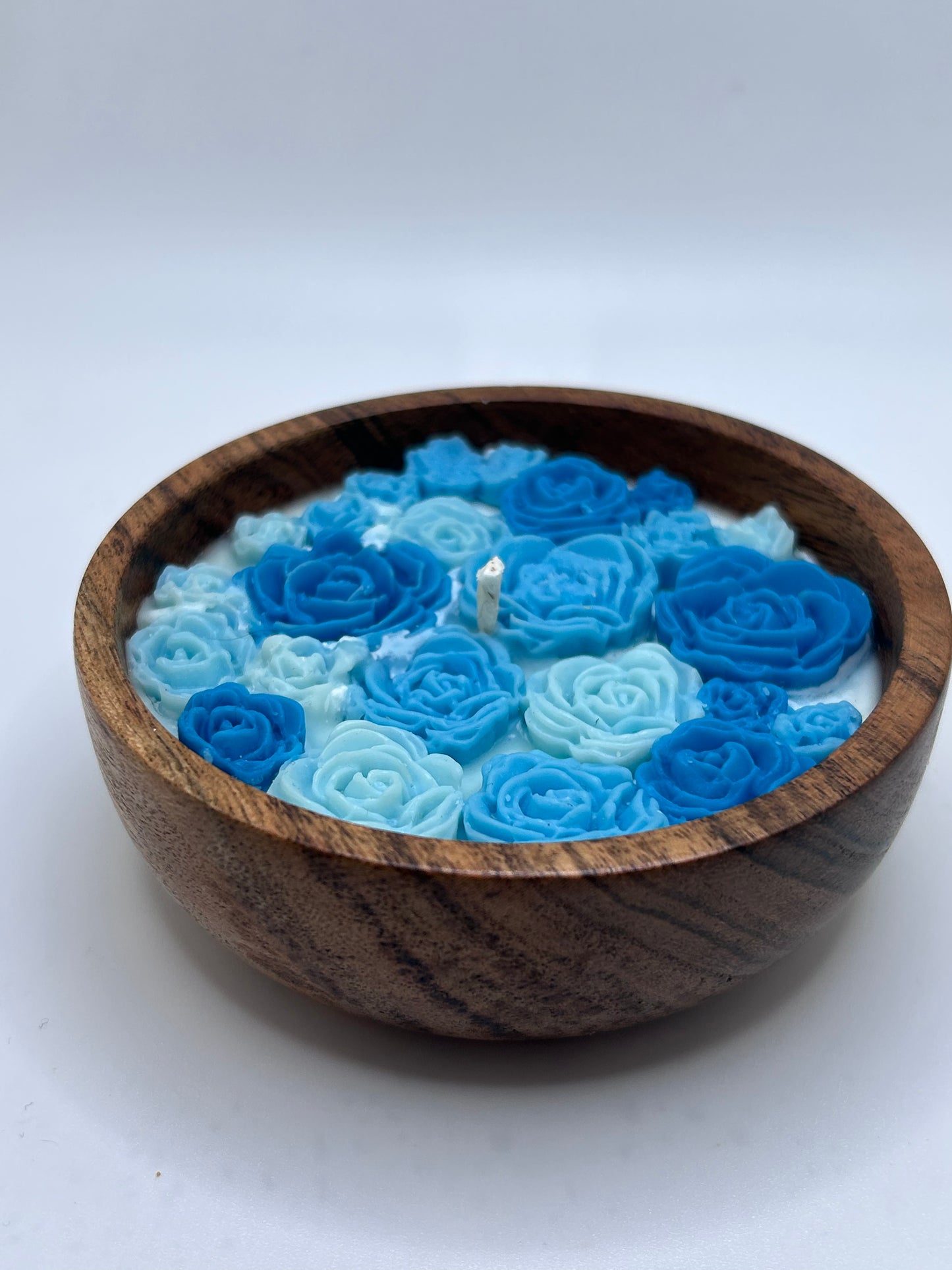 mini teal rose bowl