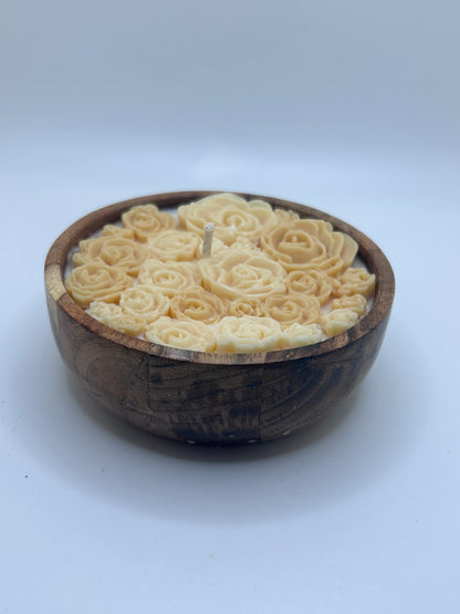 mini neutral tan rose bowl