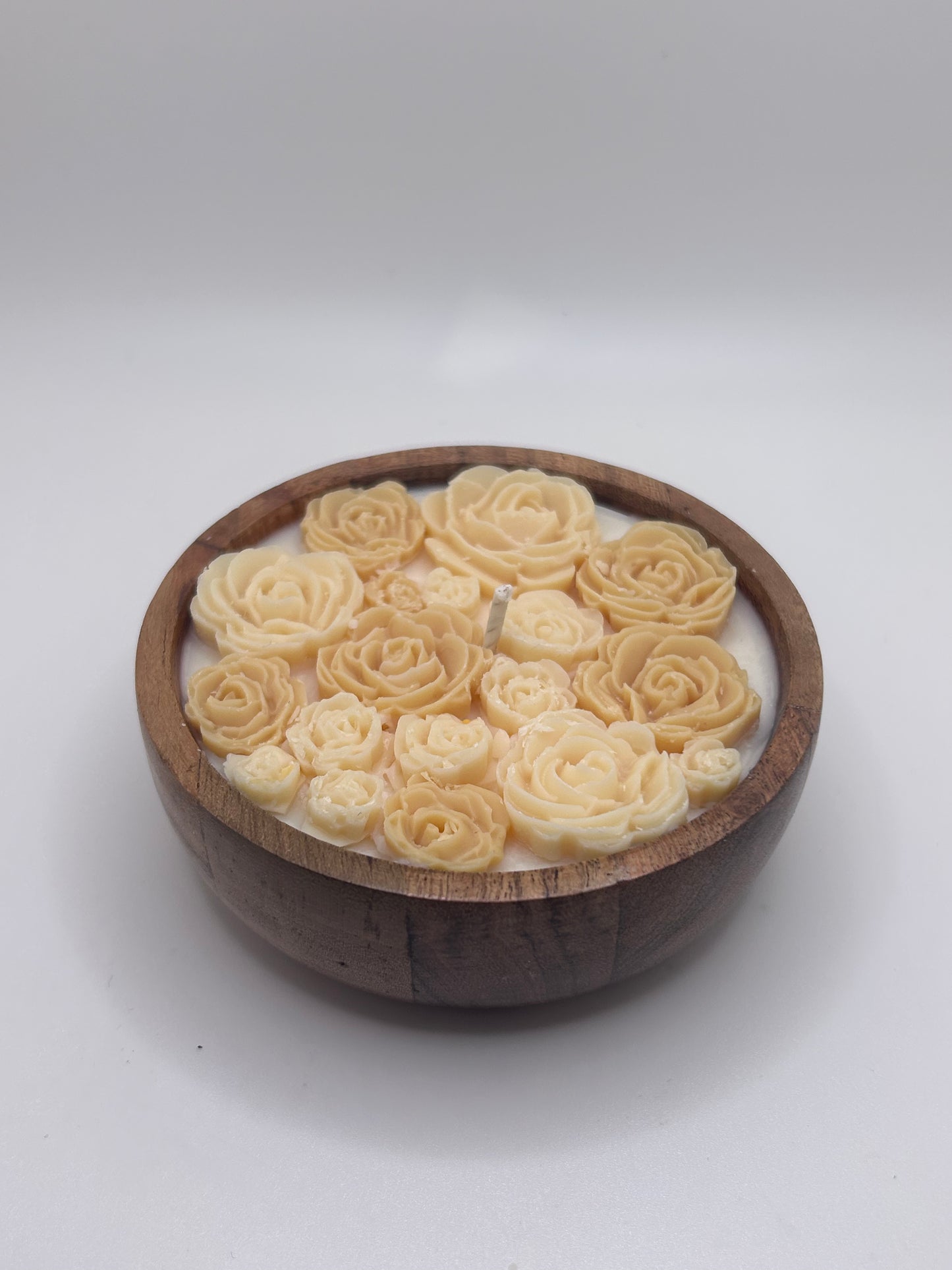 mini neutral tan rose bowl