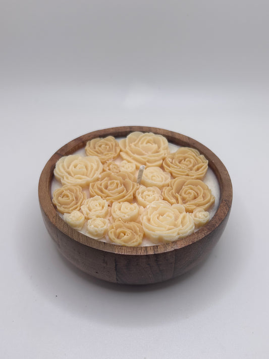 mini neutral tan rose bowl